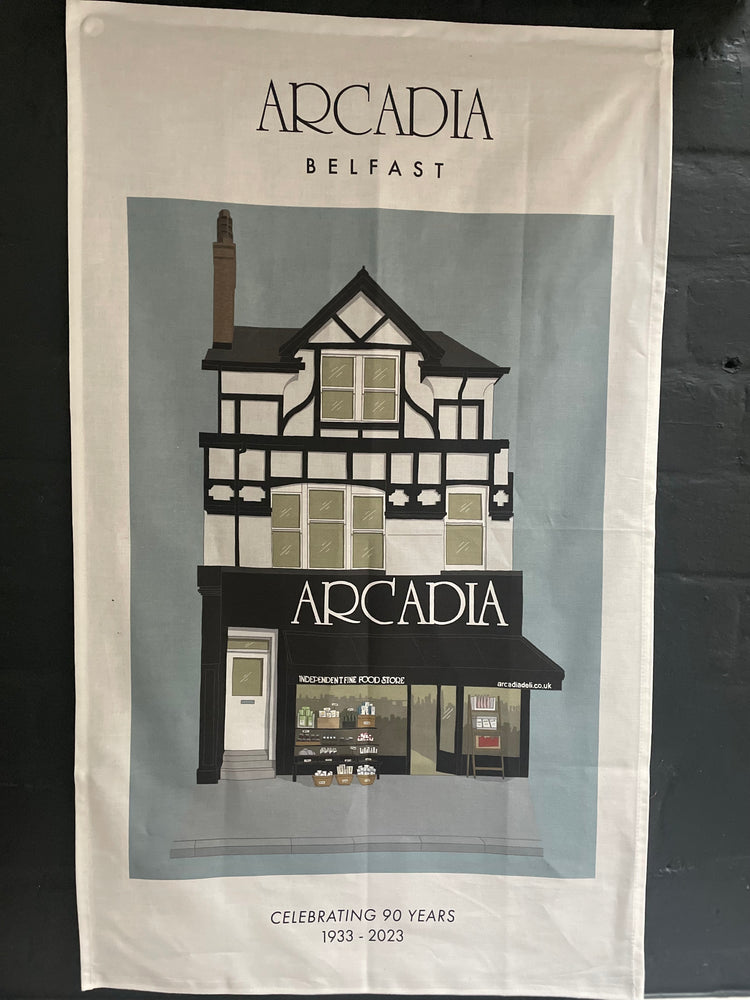 
                  
                    Load image into Gallery viewer, ARCADIA 90th ANNIVERSARY TEA TOWEL
                  
                